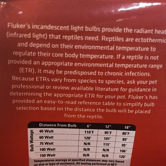 Fluker's 75W Incandescent Reptile Lighting Basking Bulb 120V 12"-18" Distance - Picture 7 of 16